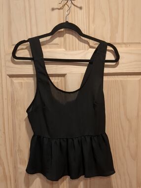 Pins & Needles Black Peplum Tank Top
